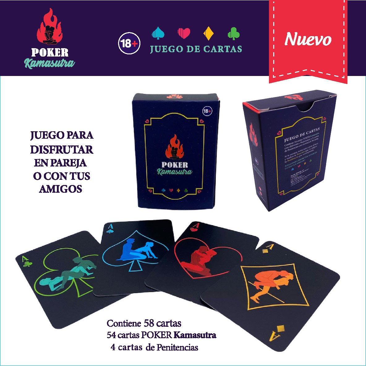 Juego-erotico-poker-kamasutra-DistriSex JUEGO DE CARTAS HEROTICAS POKER KAMASUTRA - Imagen 1